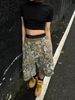 Women's Clothing Retro Distressed Tree Branches Camouflage Print Loose Straight Casual Pants Cropped Pants_ecoleips.com