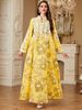 Women's Elegant Long Robe Dress Embroidered Print Formal Abaya with Foreign Trade Sophisticated Style Long Sleeved_ecoleips.com