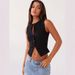 Women's Slim Sleeveless Cropped Waistcoat Vest Red Gray Block Lapel Blazer Outerwear Short No-Sleeve Jacket For Office Daily Casual & Dating Outfits_ecoleips.com