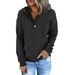 Women's 2026 Long Sleeve Loose Casual Hooded Drawstring Pocket Sweater_ecoleips.com