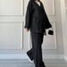 Women’s Clothing Autumn New Women's Clothing Solid Color Lace Cardigan Top Versatile Trousers Two Piece Set_ecoleips.com