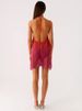 Mozision Gradient Halter Backless Sexy Mini Dress Women Gown Elegant Mesh Zipper Off-shoulder Sleeveless Club Party Dresses_ecoleips.com
