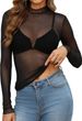 Women's Clothing Summer Perspective Mesh High Collar Bottoming Shirt Sexy Slim Fit Tops For Women_ecoleips.com
