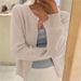 Elegant Solid Color Knitted Cardigan For Women - Soft Long Sleeve Pullover With Round Neck, Lightweight & Stylish Casual Outerwear_ecoleips.com