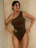 European And American Style One Shoulder Bodycon Swimsuit for Women Sexy Solid Color Backless Design 2026 New Fashion Dropshipping Available_ecoleips.com
