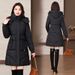 Women's Winter Long Coat With Horn Buttons - Thickened Cotton Padded Jacket For Middle-Aged Women, Elegant And Warm Outerwear_ecoleips.com