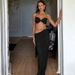 Slim-Fit Halter Neck Crop Top & Bodycon Skirt Set, Sexy Ribbed Two-Piece Outfit For Women, Spring Streetwear, Green & Black_ecoleips.com