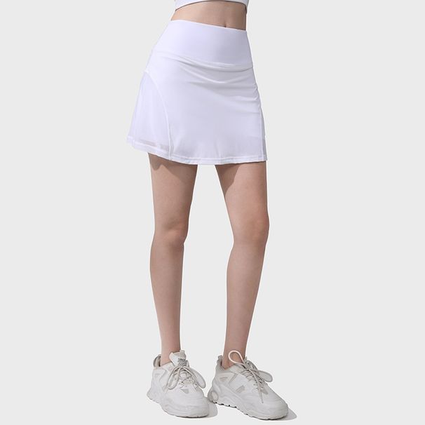 Yoga Mid Waist Sports Anti Walking Light Speed Dry Fitness Running Short Skirt, Two Mesh Yoga Clothes, Tennis Skirt_ecoleips.com