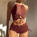 Bikini2026 New European And American High-waisted Suspender Straps Split Swimsuit Women's Summer Flat Corner Sports Beach Bikini_ecoleips.com