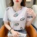 Summer Women's Front Shoulder Short-sleeved T-shirt New Loose Mother White Half-sleeved T-shirt Top Summer Wear_ecoleips.com