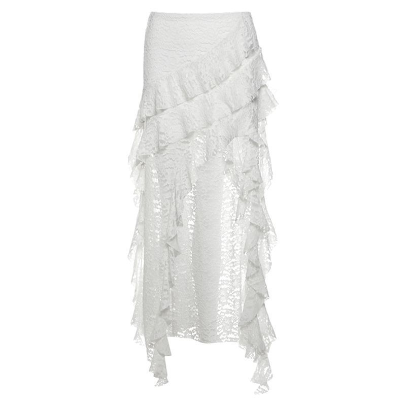 K Light Luxury Style Pure Desire Heavy Industry High-end Birthday Gift Skirt Princess Mesh Long Skirt Irregular Skirt_ecoleips.com