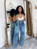 Loose High-waisted Denim Overalls, Women's Fashion Casual Wide-leg Jumpsuit_ecoleips.com