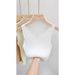 Women's Sleeveless Top, Waist-cinching, Slim-fit, Outerwear, Short Style, Ice Silk Knitted Inner Camisole For Summer_ecoleips.com