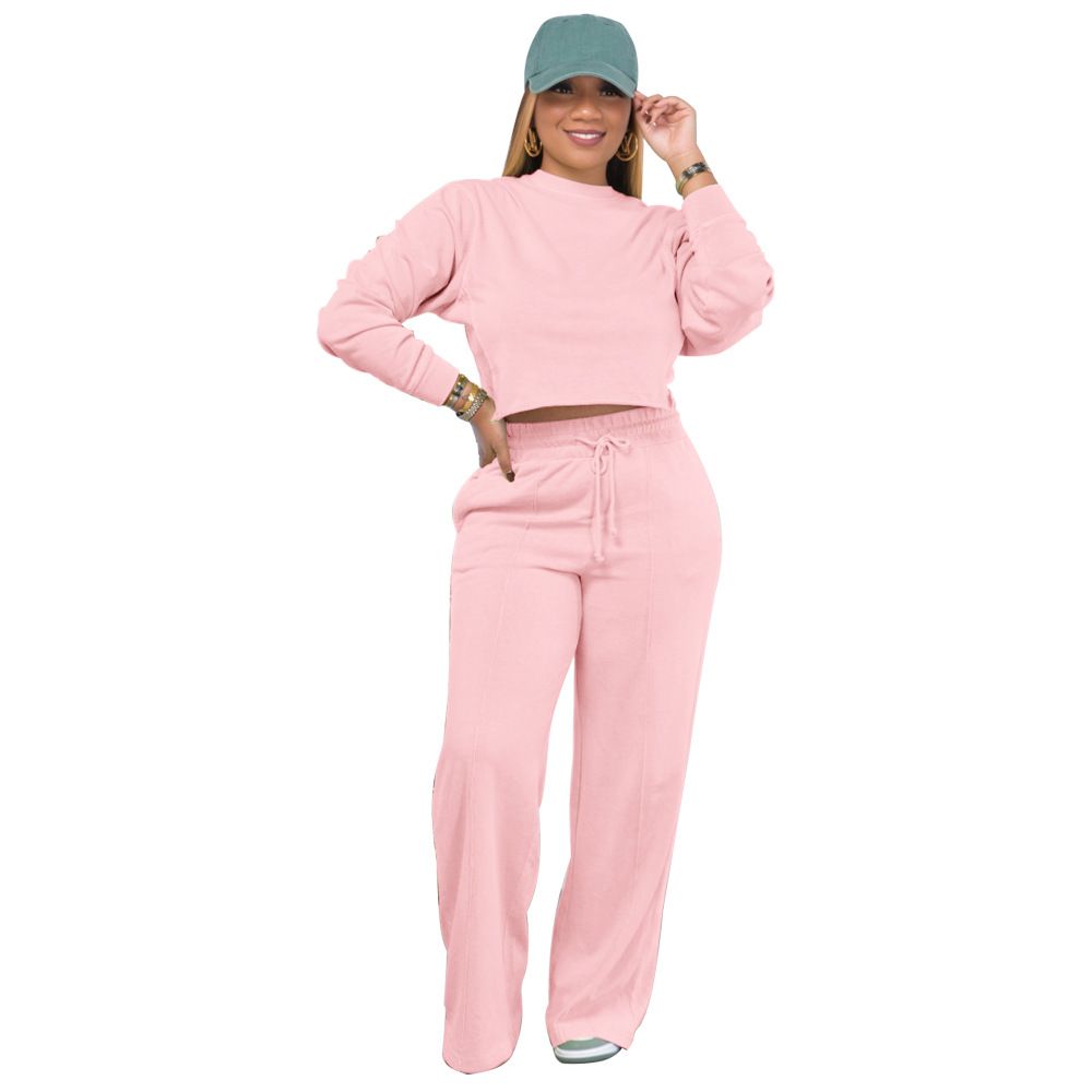 Women's Casual Straight-Leg Pants & Top Set – Stylish Two-Piece Outfit With Functional Pockets (Black, S-XL)_ecoleips.com
