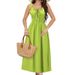 Women's Clothing Dress Women's Dress Spring And Summer Vacation Leisure Solid Color Waist Suspender Long Skirt_ecoleips.com