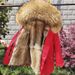 Women’s Detachable Faux Fur Parka Coat – Rabbit Fur Lining & Raccoon Collar, Slim Fit Mid-Length Winter Jacket (Multiple Colors & Sizes)_ecoleips.com