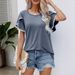 Women's Clothing Round Neck Tassel Tulip Sleeve T Shirt Casual Tops_ecoleips.com