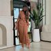 Women's Clothing Autumn And Winter Pleated Ribbon Shiny Evening Dress_ecoleips.com