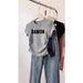 White Off-Shoulder Short-Sleeved T-Shirt Women's Slim Fit Trendy Design Summer New Style Top_ecoleips.com