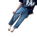 Wang Xiaojing Yihan Fashionable Draped Tencel Ripped Jeans Women, Thin Cropped Pants, Summer Style For Petite Women_ecoleips.com