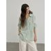 Relaxed Casual, Comfortable V-neck 100% Ramie Shirt, Loose And Simple Sun-protective Long-sleeve Shirt_ecoleips.com