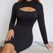 Fashionable Hollow Out Long Sleeved Dress For Women Sexy Slim Fit Solid Color European And American Style_ecoleips.com