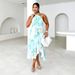 2025 Spring/Summer New Fashion European And American Cross-Border Sleeveless Elegant Printed Slit Strap Dress For Women_ecoleips.com