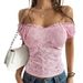 2025 Cross-Border European, American, And Southeast Asian Spring/Summer Lace Tops For Women, Sexy Hollow-Out,_ecoleips.com