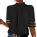 Independent Website 2023 Summer New European And American Black Solid Color Pleated High-neck Top_ecoleips.com