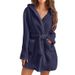 Soft Fleece Hooded Cardigan Coat For Women - Longline Winter Wrap Jacket With Belt, Cozy Oversized Outerwear For Fall & Winter_ecoleips.com