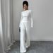 Women's Elegant Two Piece Set Long Sleeved T-Shirt And Straight Leg Pants E-commerce Autumn/Winter Fashion_ecoleips.com