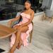 Women's Sexy Ruffled Strapless Dress Slit Sleeveless off Shoulder European And American Style Summer New Cross Border Fashion_ecoleips.com