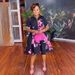 Women's Clothing Printed Large Skirt V Neck Zipper Short Sleeve Dress_ecoleips.com