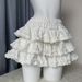 Creamy White Ruffled Midi Skirt for Women High-Waisted Slimming Petite Ballet Style Puffy Girly Cake Summer Skirt_ecoleips.com
