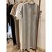 Summer South Korea Simple Cute Print New Loose Short Sleeve Comfortable Women Maternity Dress_ecoleips.com