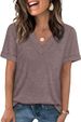 WIHOLL Womens Summer Tops Short Sleeve Basic Casual V Neck T Shirts Trendy Fashion 2026_ecoleips.com