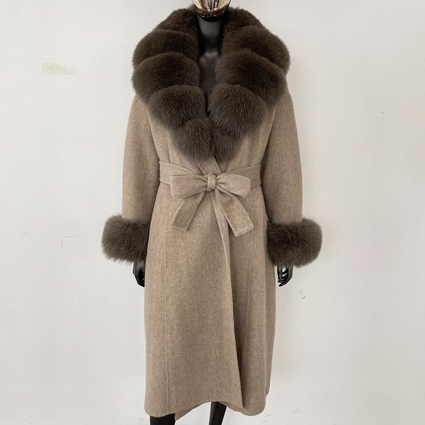 Elegant Double-Faced Wool Coat For Women – Korean Style Winter Overcoat With Belted Waist & Luxe Fabric (S/M/L, Beige/Mocha/Black)_ecoleips.com