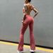 Women's High-Waisted Yoga Bodysuit – Sexy Backless Workout Jumpsuit With Built-In Bra – Tummy Control & Flared Leggings For Gym & Dance_ecoleips.com