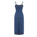 Women's Sleeveless Denim Dress Mid-Calf Length A-Line Jean Dress With Spaghetti Straps For Summer Casual Vintage Y2K Clothes_ecoleips.com
