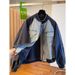 Women's Clothing Baseball Jacket Tops Niche Design Loose Stand Up Collar Exposed Line Denim Patchwork Jacket_ecoleips.com