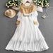 Premium French Style Long Sleeved Beaded Sequins Trim Slimming Pleated Design Dress for Women Perfect for Summer 2025_ecoleips.com