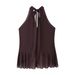 Aria Basics Aria Basics Cross-border ZA European And American Style Women's Clothing INS Trendy Layered Decorative Halter Neck Top_ecoleips.com