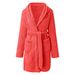 Aria Basics 2024 Cross-Border European American Foreign Trade Autumn And Winter Warm Bathrobe With Hood, Home Wear, Plush_ecoleips.com