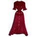 Women's Clothing V Neck Short Sleeved Ruffled Skirt Spring And Summer New Style A Line Skirt Tight And Slim Knitted Dress_ecoleips.com
