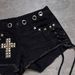 Y2K Summer Men's And Women's High Street Gothic Cross Rhinestone Design Trendy Niche Millennial Shorts_ecoleips.com