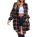 Women's Clothing Elegant Plaid Long Sleeve Shirt Autumn Top Regular Fit Polyester Blouse_ecoleips.com