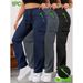 Women's Clothing Trendy Casual Loose Cargo Pants With Large Pockets Spring Autumn Fashion Polyester_ecoleips.com