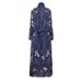 Cross-border Middle Eastern Women's Clothing, Arabic Attire, Autumn Ethnic Style Printed Lace-up Loose Plus-size Robe,_ecoleips.com