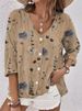 2026 Autumn/Winter New European And American Independent Station Women's V-neck Buttoned Chiffon Printed_ecoleips.com