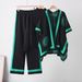 Women's Three Piece Leisure Suit Knitted Sweater Shawl Cape Wide Leg Pants Lazy Style Autumn Winter Fashion Set_ecoleips.com